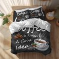 thumbnail image 2 of Coffee Beans Queen Size Comforter Set, Coffee Cup Letterings Art Print Bedding for All Seasons, 4 Pcs Bed Set, 1Quiltcover (90"x92") ,1Sheet(94"x116"), 2Pillowcases (30"x20"), 2 of 12