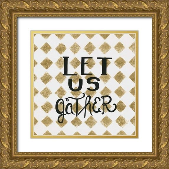 Shamp, Cindy 12x12 Gold Ornate Wood Framed with Double Matting Museum Art Print Titled - Let Us Gather