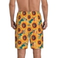 thumbnail image 4 of Lsque Beautiful Bohemian Sunflower Mens Sleep Pajama Shorts,Short Pajama Pants, Cotton Ultra-Soft Knit-3X-Large, 4 of 9