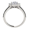 thumbnail image 4 of Diamond Halo Engagement Rings For Women 0.75 Carat Natural White Diamond & Side White-Black Diamond Split Shank Prong-Set Wedding Anniversary Ring For Women In 14K White Rose Yellow Gold, 4 of 5