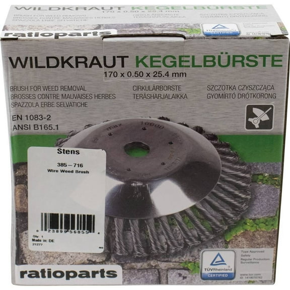 Stens Wire Weed Brush 385-716 32 plaits with 65 x 0.5 mm wire thickness, Minimum 1.0 HP