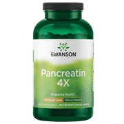 Swanson Pancreatin 4X 375 mg 300 Tablets