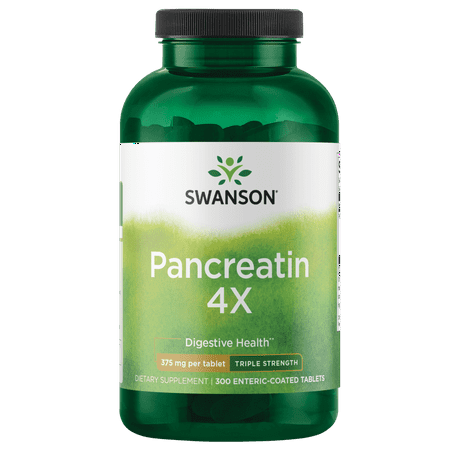 Swanson Pancreatin 4X 375 mg 300 Tablets