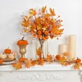 thumbnail image 4 of Fesfesfes Halloween Thanksgiving Maple Leaf Pumpkin Branch Insert Festive Autumn Decoration Lifelike Maple Leaf and Pumpkin Design for Home Table, 4 of 5