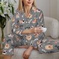 thumbnail image 6 of Sigee Bulldog for Women’s Pajama Sets Long-Sleeved Pjs Sets for Women 2 piece Sleepwear-XX-Large, 6 of 7