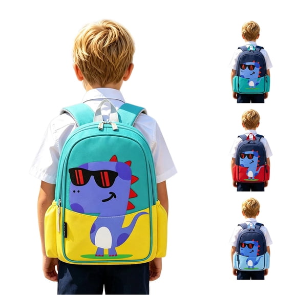 WAYUTE Backpack for Kids Cartoon Dinosaur Print Backpack for Toddlers Preschool Cute Lightweight Adjustable Straps Waterproof Bookbag Casual Outdoor Travel