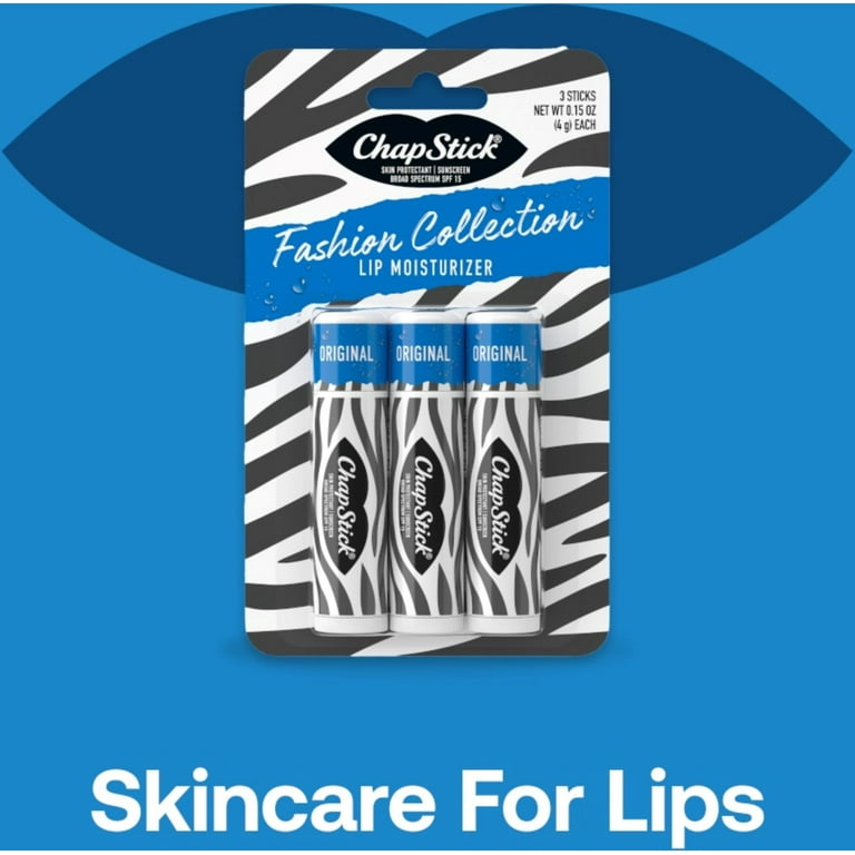 3 pack) ChapStick Fashion Collection Zebra Lip Balm, Moisturizing