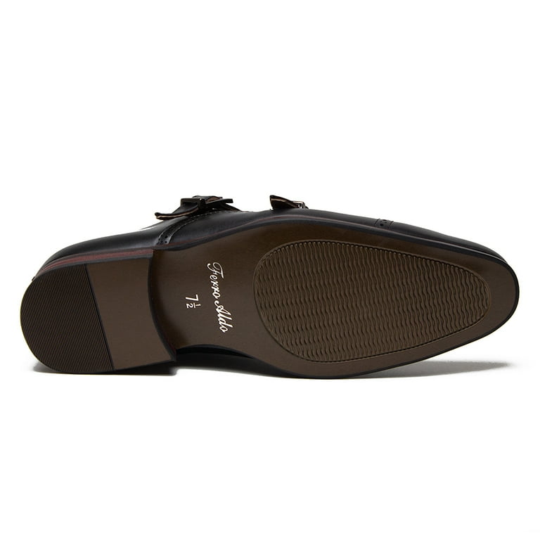 Ferro Aldo Men's 19396 Double Monk Dual Buckle Straps Cap Toe