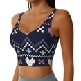 thumbnail image 2 of Hirioo Pixel Heart Winter for Women's Sports Vest with Full-Print Design, Stretchy Fabric and Removable Pads-Large, 2 of 8