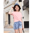 thumbnail image 3 of Arshiner Girls Casual Short-Sleeve T-Shirt Cute Print Twist Front Summer Blouse for Girls Tunic Tee Tops, 3 of 6