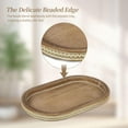 thumbnail image 4 of Hanobe Decorative Serving Tray，Wooden Bead Oval Tray for Coffee Table Tray Decor Farmhouse Centerpiece Kichen Counter ，Brown 15", 4 of 7