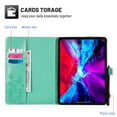 thumbnail image 4 of Dteck for iPad Pro 11 inch 4th Gen (2022)/3rd/2nd/1st Gen(2021/2020/2018),for iPad 10.9 Inch 2022/2020 iPad Air 5th/4th Embossed Butterfly PU Leather Folio Stand Case with Card Holders, Green, 4 of 6