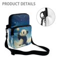 thumbnail image 5 of FUIALDOLG Crossbody Shoulder Bag with Panda Starry Sky Print, Lightweight Polyester Zipper Purse for Women, Adjustable Small Messenger Bag for Travel and Daily Use, 5 of 7
