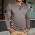 thumbnail image 2 of Letdown Men's Henley_Shirts Long Sleeve Four Button T-Shirt Casual Stylish Cotton Pullover Shirt Fall Winter Classic Inner Tops (Grey,XXXL), 2 of 7