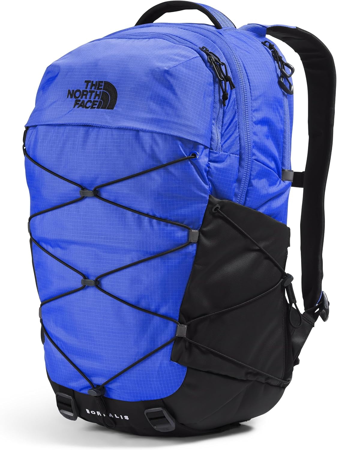 north face borealis backpack black and origin blue The mesh water bottle pockets and an external bungee cord that allows you lash on additional gear. The North Face Borealis Backpack