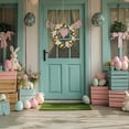 thumbnail image 6 of 18 Inch Easter Wreaths for Front Door, Pastel Egg Wreath with Magnolia and Lamb's Ear Leaves, Small Floral Wall Wreath for Indoor Decor Spring Easter Table Centerpiece Decorations, 6 of 7