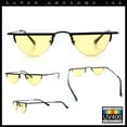 thumbnail image 2 of Lunettes de Soleil Hippie Funky Courtes Demi-Cercle à Monture Plate Demi-Métal Noir - Jaune, 2 of 7