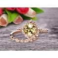 thumbnail image 5 of Milgrain 7mm Cushion Cut 2.55 Carat Champagne Diamond Moissanite Wedding Set Bridal Set Engagement Ring 10k Rose Gold Vintage Look Glaring Staggering Ring, 5 of 5