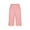 Pink#womens shorts summer plus size, variant on aohooy Linen Capri Shorts for Women Knee Length Bermuda Short Side Split Buttons Elastic Waist Casual Summer Capris with Pockets Pink,S