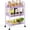 Purple, variant on NTGFU 3-Tier Pink Metal Rolling Cart, Storage Trolley On Wheels with 3 Hooks, MetalStorage Shelving Units for Kitchen Bathroom Laundry Room Outdoor Decor