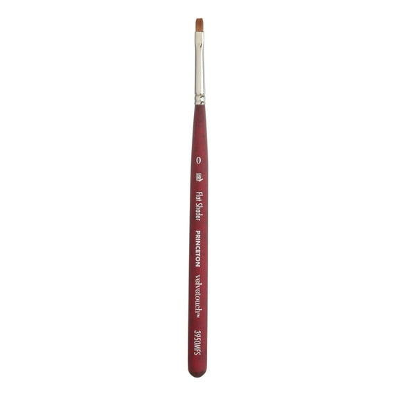 Princeton Brush Velvetouch Mixed Media Mini Brush, Flat Shader, 0