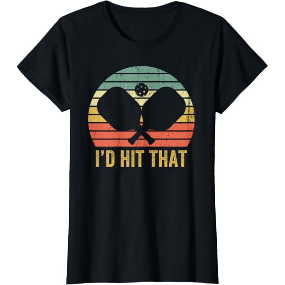 Vintage Pickleball Player Funny I'd Hit That Retro T-Shirt