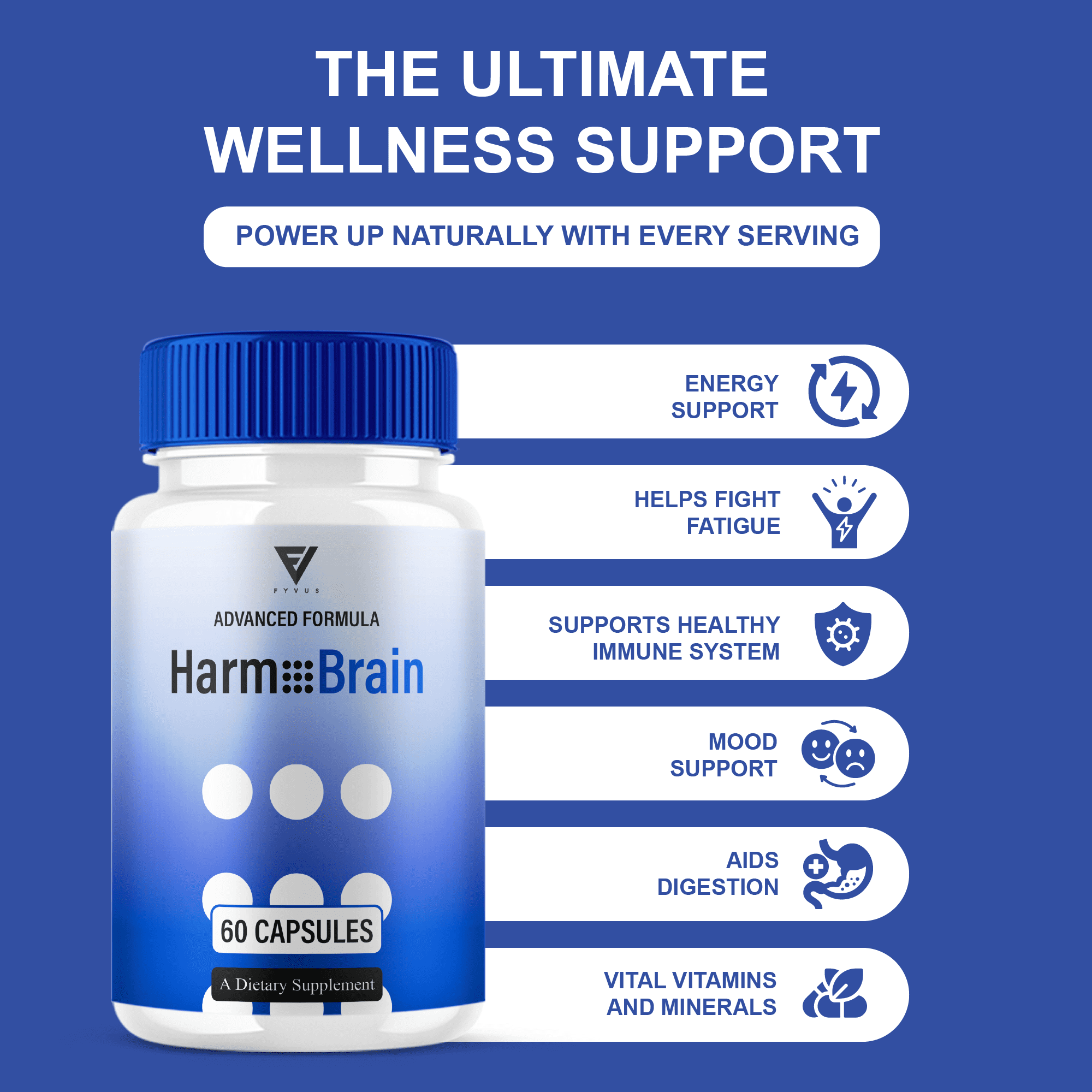 (3 Pack) Harmo Brain Focus Supplement, HarmoBrain Pills Support (180 Capsules)