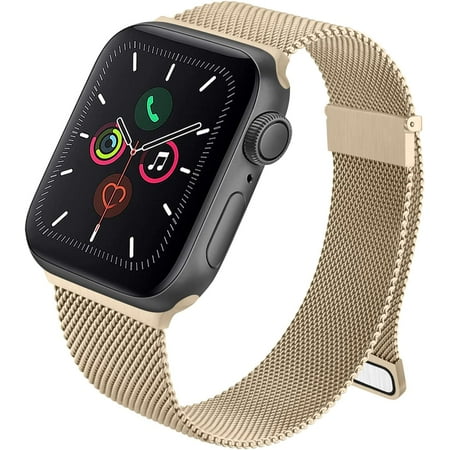 Vanjua Metal Stainless Steel Bands Compatible with Apple Watch Bands Series 8 7 6 5 4 3 2 1 SE 41mm 40mm 38mm 42mm 44mm 45mm, Mesh Loop Magnetic Milanese Strap for iWatch Bands Women Men