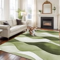thumbnail image 3 of Rectangle Area Rug 6x9ft,Sage Green Gradient Stripes Washable Carpet Non-Slip Runner Accent Rugs Indoor Floor Mat for Bedroom Living Room Decor,Abstract Water Ripple, 3 of 9