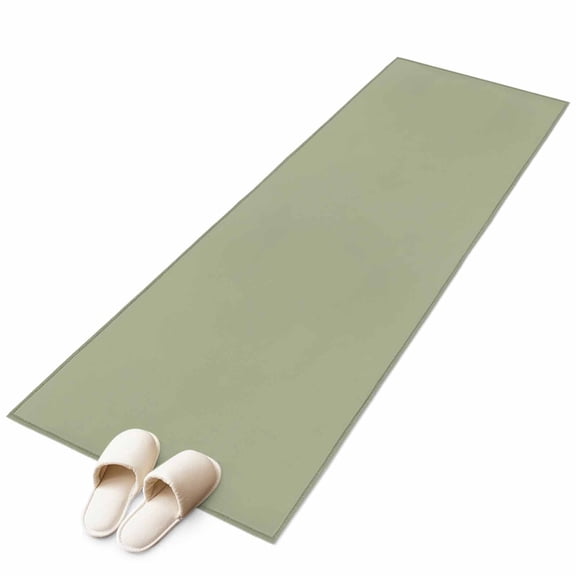 Sage Green Runner Rug 2x6 FT, Non Slip Hallway Carpet, Farmhouse Sage Green Decor Washable Soft Floor Carpet Non-Shedding Throw Runner Carpet Long Rug for Entryway Kitchen Bedside Sliding Door
