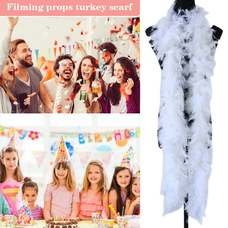 Dark Pink Natural Fluffy Turkey Feather Marabou Boa DIY Wedding Party  Carnival Decoration Dress Shawl/Scarf for Crafts Plume