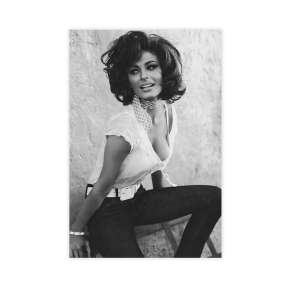 Sophia_Loren Sexy Black And White Art Canvas Poster Posters for House Aesthetic Decoration