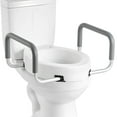 thumbnail image 1 of VEVOR Raised Toilet Seat with Arms, 300 lbs Load Capacity, 3.5-Inch Lift Height, Widened Commode Elevated Toilet Seat Riser with Padded Handles for Seniors, Elderly, Handicap, Disabled, and Adults, 1 of 9