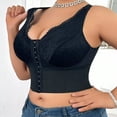 thumbnail image 7 of Women's V Neck Front Closure Corset, Lace Longline Bra, Plus Size Bras, Shapewear For Women, Top Bras With Support And Push Up, Shapewear Tank Tops Black XXL, 7 of 7