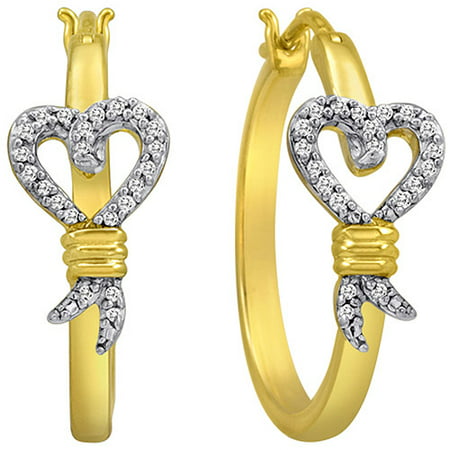 Knots of Love 14kt Yellow Gold over Sterling Silver 1/10 Carat T.W. Diamond Earrings