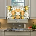 thumbnail image 2 of Yayeee Kitchen Curtains Tier Pair Light Filtering 27"x24" Rod Pocket Short Cafe Window Panel, Oranges Watercolor, 2 of 7