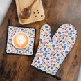 thumbnail image 6 of Pioneer Flower Floral Print Pattern 1-Pack Oven Mitts Set, Heat Resistant Kitchen Gloves, 7.7" X 12", 6 of 6