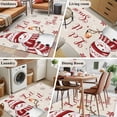 thumbnail image 5 of 3'x5' Area Rugs, Red Christmas Snowman Indoor Outdoor Area Rug for Living Room Bedroom, Xmas Snowflake Birds Washable Bathroom Rugs Kitchen Floor Carpet Mats Home Decor Aesthetic, 5 of 8