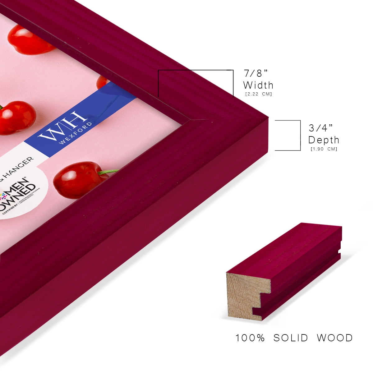 Woodgrain 8 in. x 10 in. Cherry Red Picture Frame Set (Set of 4)