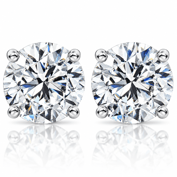 Pompeii 2 - 6Ct TW Round Diamond Studs in 14k Gold Lab Grown Earrings (G/H,VS2-SI1)
