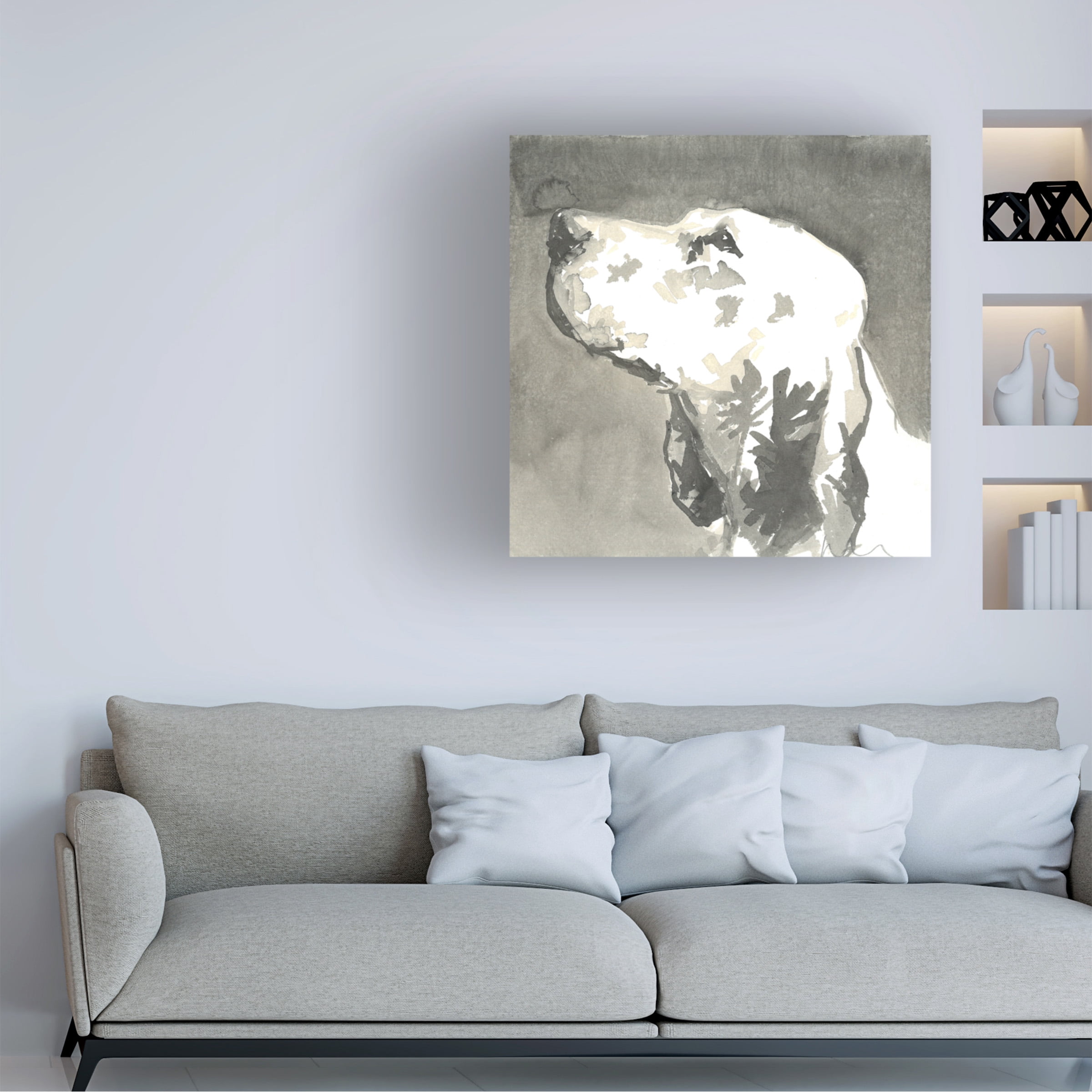A Very Modern Dog 'Sepia Modern Dog V' Canvas Art