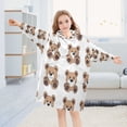 thumbnail image 5 of Wearable Blanket with Sleeves and Pocket Oversized Hooded Sweatshirt 3-14 YR Cartoon Teddy Bear S, 5 of 7