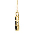 thumbnail image 4 of Mauli Jewels Engagement Necklace for Women 2 Carat Black Diamond Three Stone Linear Pendant 4 prong 10K Yellow Gold With 18'' Chain|Silver Chain, 4 of 6