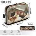 thumbnail image 3 of Standing Pencil Case with Base Large Capacity Stationery Pouch Pen Bag with Zipper for Women Men Chicken and Rooster, 3 of 7