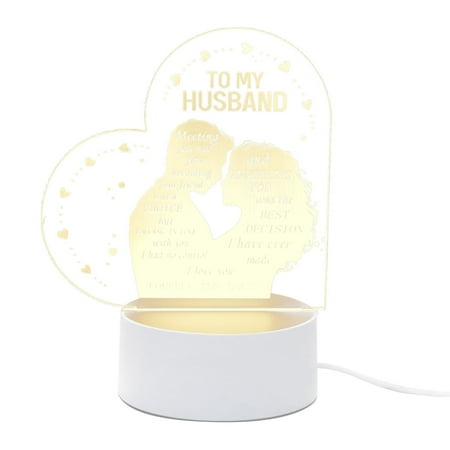 

Clearance Sale Rongxk 1X Night Light (Base + Light Board) 1X Usb Cable Night Lights Valentine S Day 3D Night Light Blessing Atmosphere Light Husband