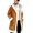 Brown, variant on Santa Coat Men Casual Christmas Cardigan Unisex Open Front Hoodies No Zip Cozy Winter Printed Edge Warm Comfortable Outerwear