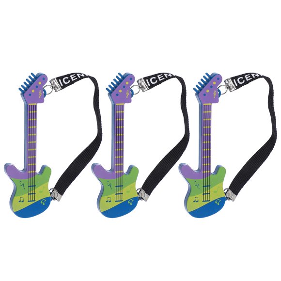 3pcs Doll Guitar Decors Mini Guitar Models Miniature Guitar Ornaments with Strap