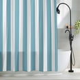 thumbnail image 2 of Aqua Striped Waterproof Shower Curtain, Extra Large 72"x96" Washable Polyester Fabric Shower Curtains for Bathroom, Modern Farmhouse Blue White Stripes Decorative Bathtub Curtain Sets with Hooks, 2 of 9