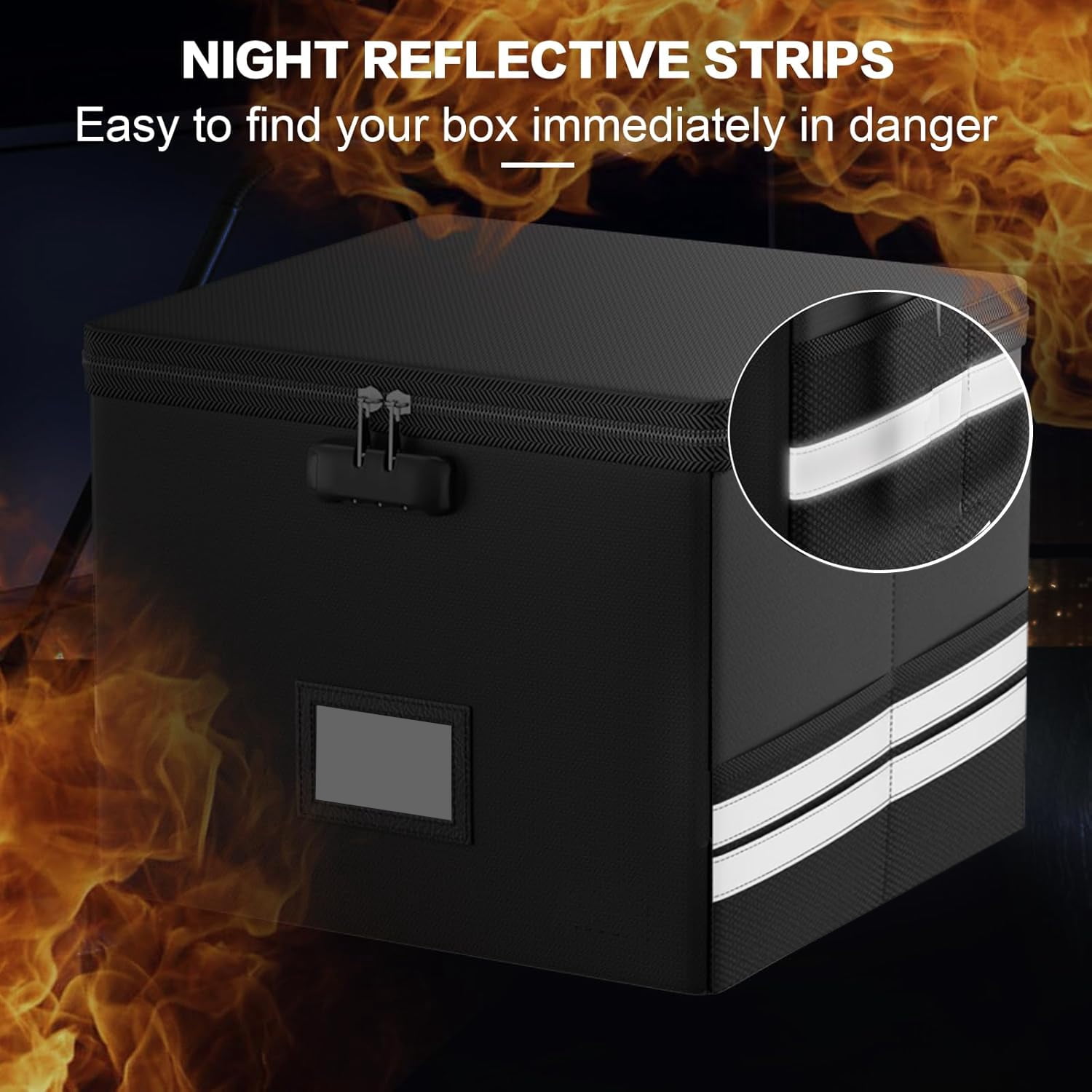 Fireproof Document Box,Blacksmith 13 inch Fireproof Safe Box for File Documents with Lock and Pocket,Fireproof File Box for Important Documents,Passports,Laptop,Black