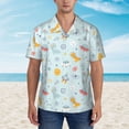thumbnail image 2 of Fotbe Space With Dino Astronauts Hawaiian Shirt for Men Unisex Summer Beach Casual Short Sleeve Cotton Linen Button Down Shirts-X-Large, 2 of 5